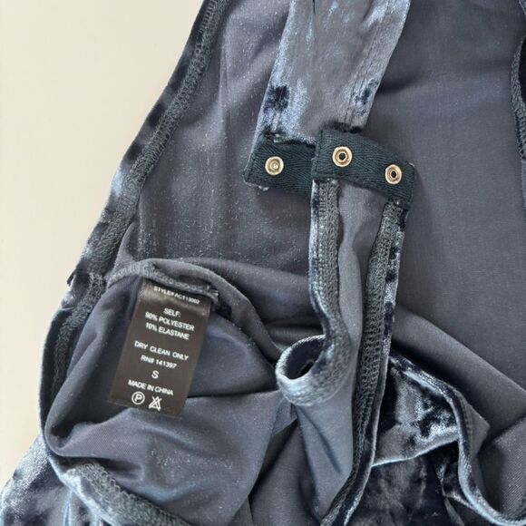 ASTR the Label Sapphire Blue Velvet Anette Bodysuit Women's Size Small 51121 - Picture 14 of 14